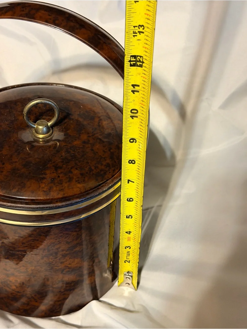 Vintage Georges Briard Faux Tortoise Ice Bucket Brass MCM Barware